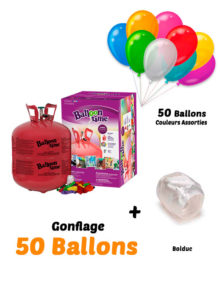 Bombonne d'Hélium Jetable Gonflage 50 Ballons