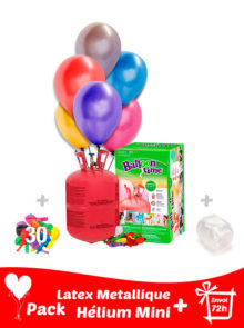Pack 30 Ballons Métalliques+ Hélium Petit · Pack Métallique Mini