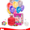 50 Ballons Métalliques + Hélium Grande · Pack Métallique Maxi