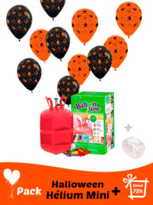 20 Ballon Halloween 30 cm + Hélium Mini · Pack Halloween Mini