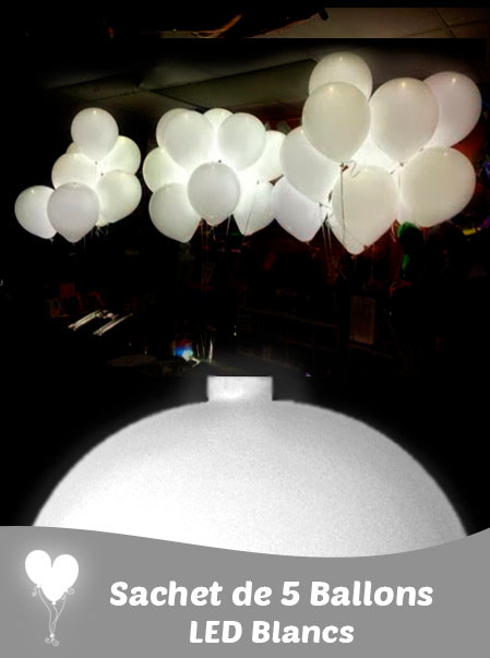 5 LED pour Ballons Blancs