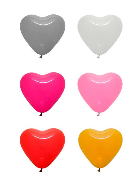 Ballons de Latex Metallique en forme de Coeur de 40 cm
