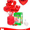 22 Ballons Mylars Coeur Personnalisés + Hélium Mini