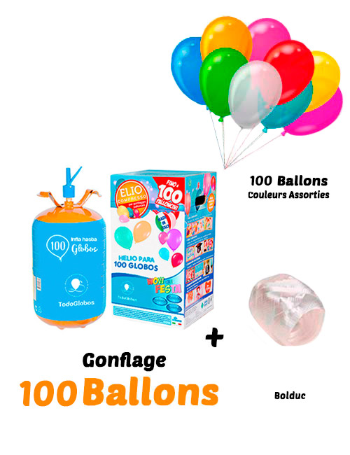 100 Ballons de Baudruche + Hélium Grand